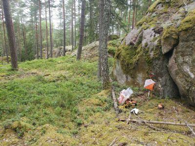 Kontrollutsättning inför etapp 1 i vildmarken. Vi kunde bjuda på riktigt fin och utmanande terräng i Rosenfors.