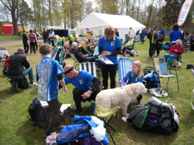 Hela familjen Olsson inklusive Sally vid SOK Viljans tävling 6 maj.